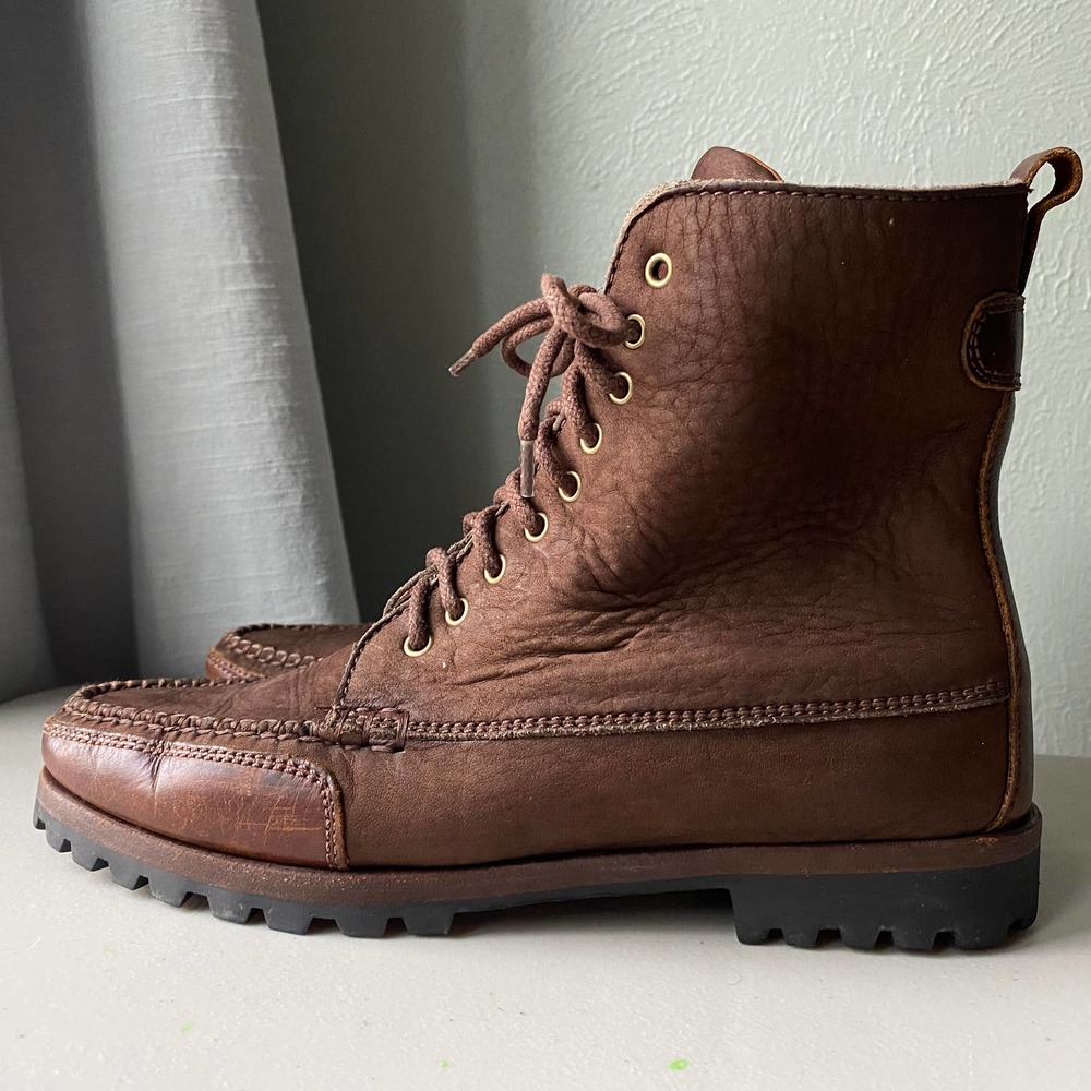 Cole Haan Country Brown Leather Lace Up Boots, Women's Size 8.5 Nr